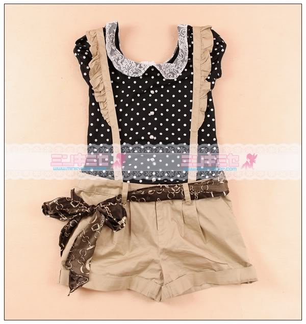 Vintage Polka Dot Shirt & Shorts